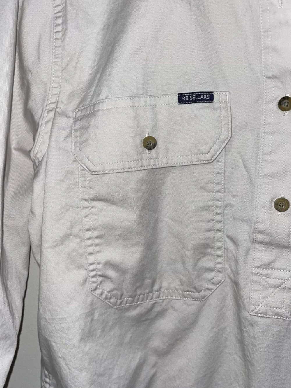 RB Sellars Sandy Womens Half Button L/S Shirt AU 12/US 8 Khaki Western Workwear - Picture 4 of 12